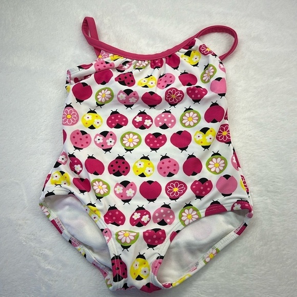 Gymboree Nylon/Spandex Ladybugs One Piece Infant Girls Swimsuit 6-12 Months - Picture 1 of 7